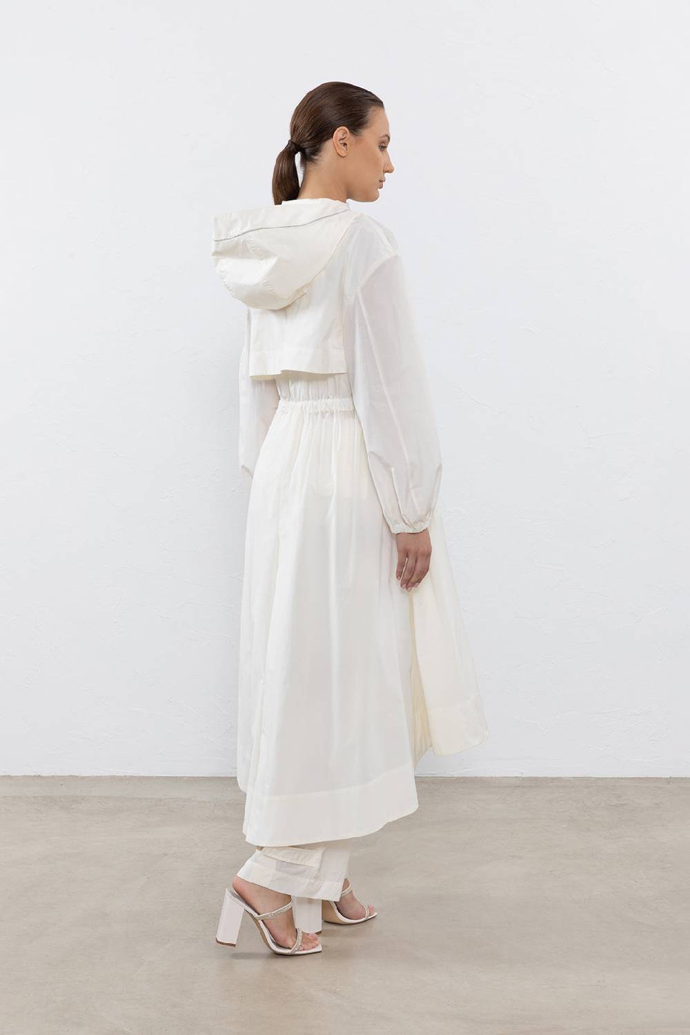 Peserico Spolvero Con Cappuccio In Popeline Misto Cotone