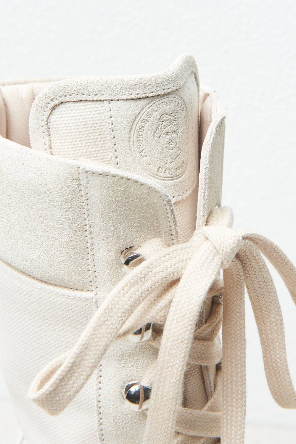 Peserico Stivali Combats In Tessuto Canvas E Pelle Scamosciata