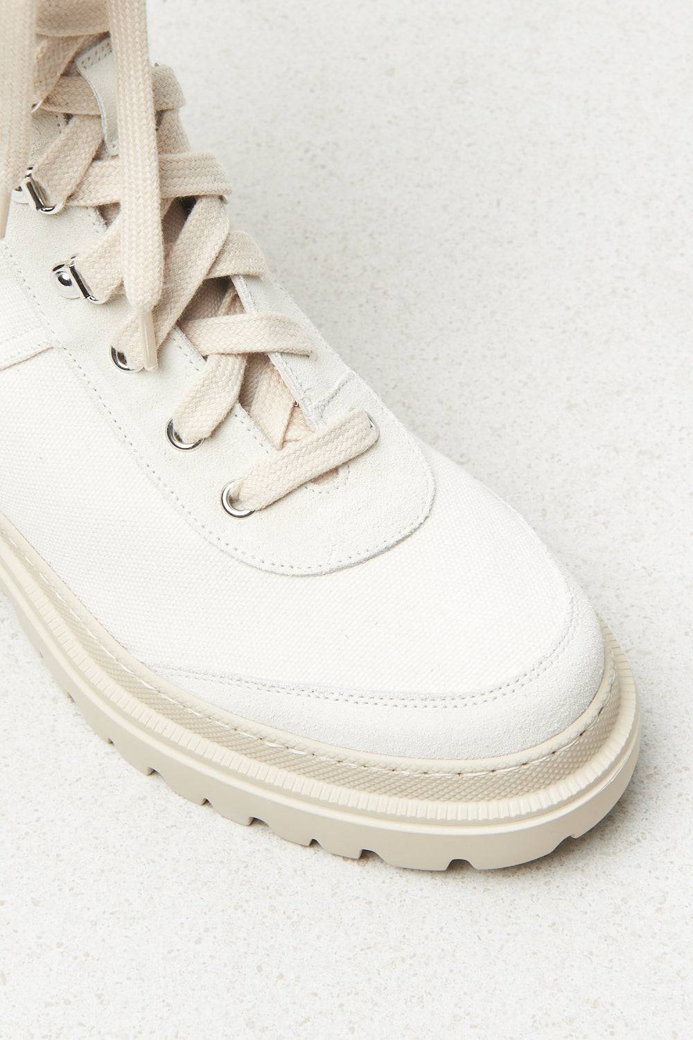 Peserico Stivali Combats In Tessuto Canvas E Pelle Scamosciata