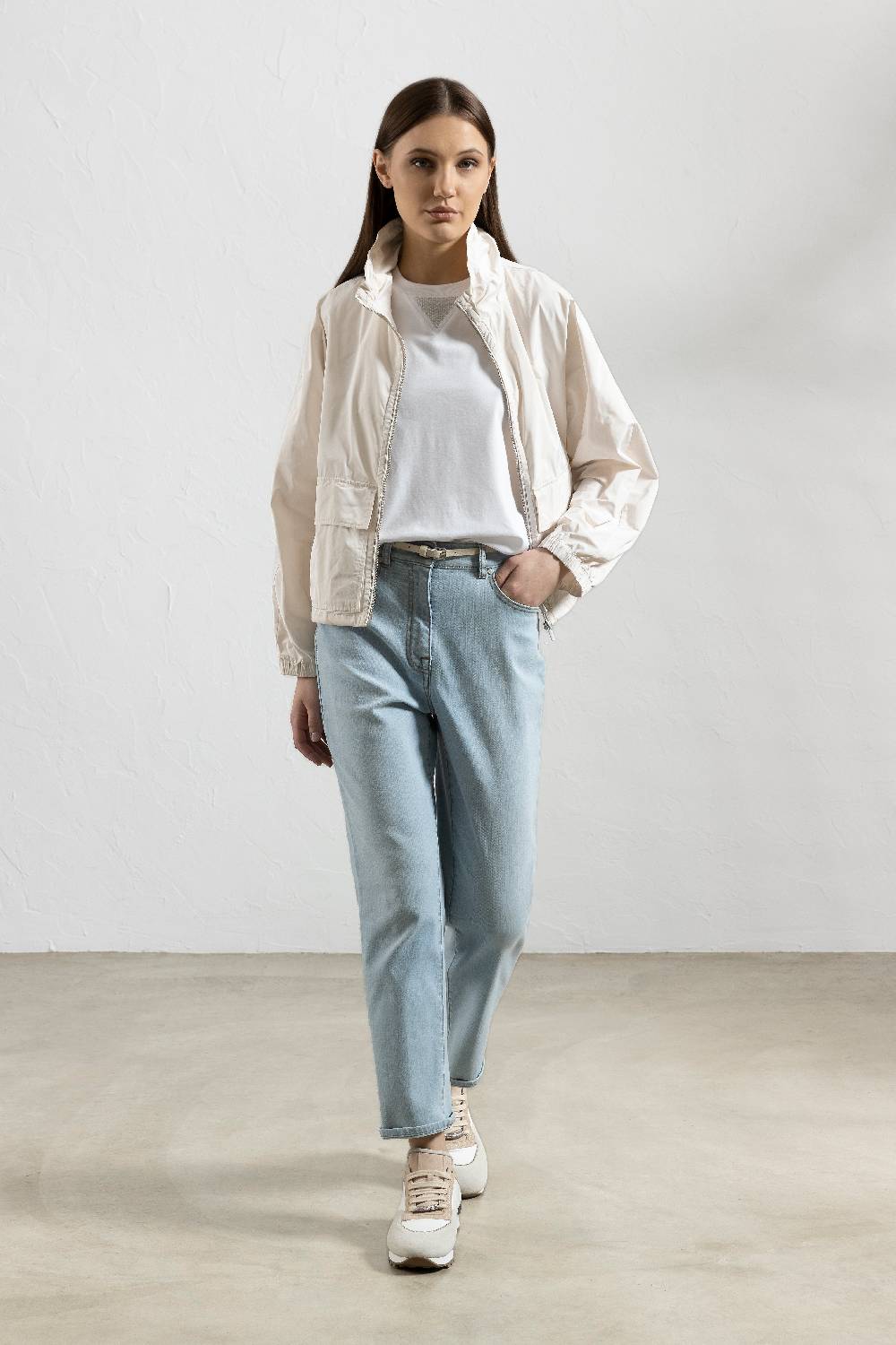 Peserico T-shirt In Jersey D Cotone Con Triangolo Punto Luce