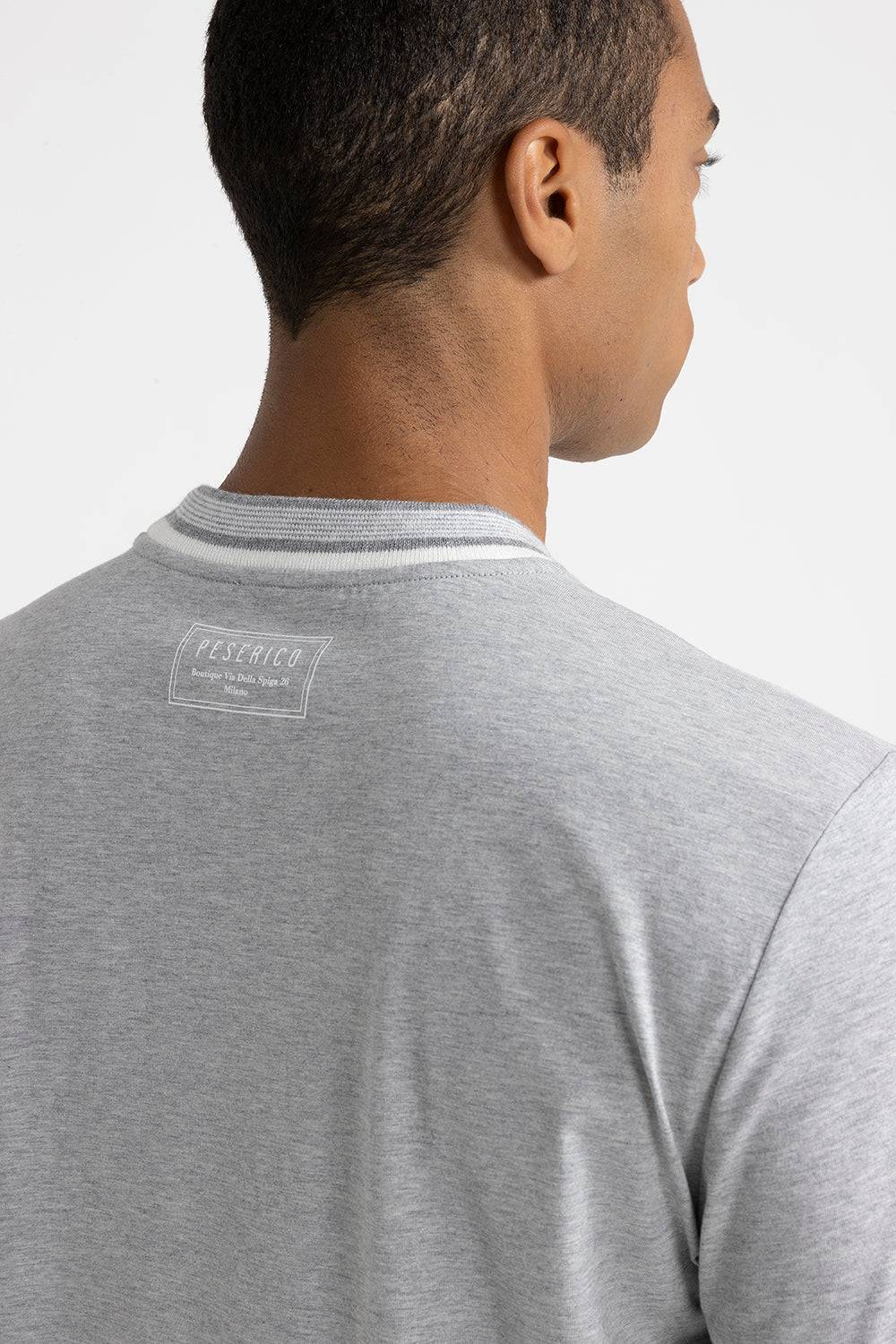 Peserico T-shirt In Jersey Di Cotone Con Dettagli Tricot