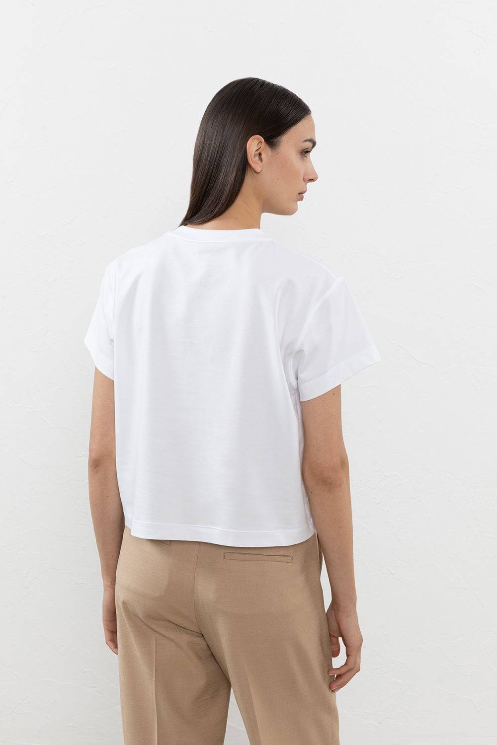 Peserico T-shirt In Jersey Di Cotone In Filato Microdream