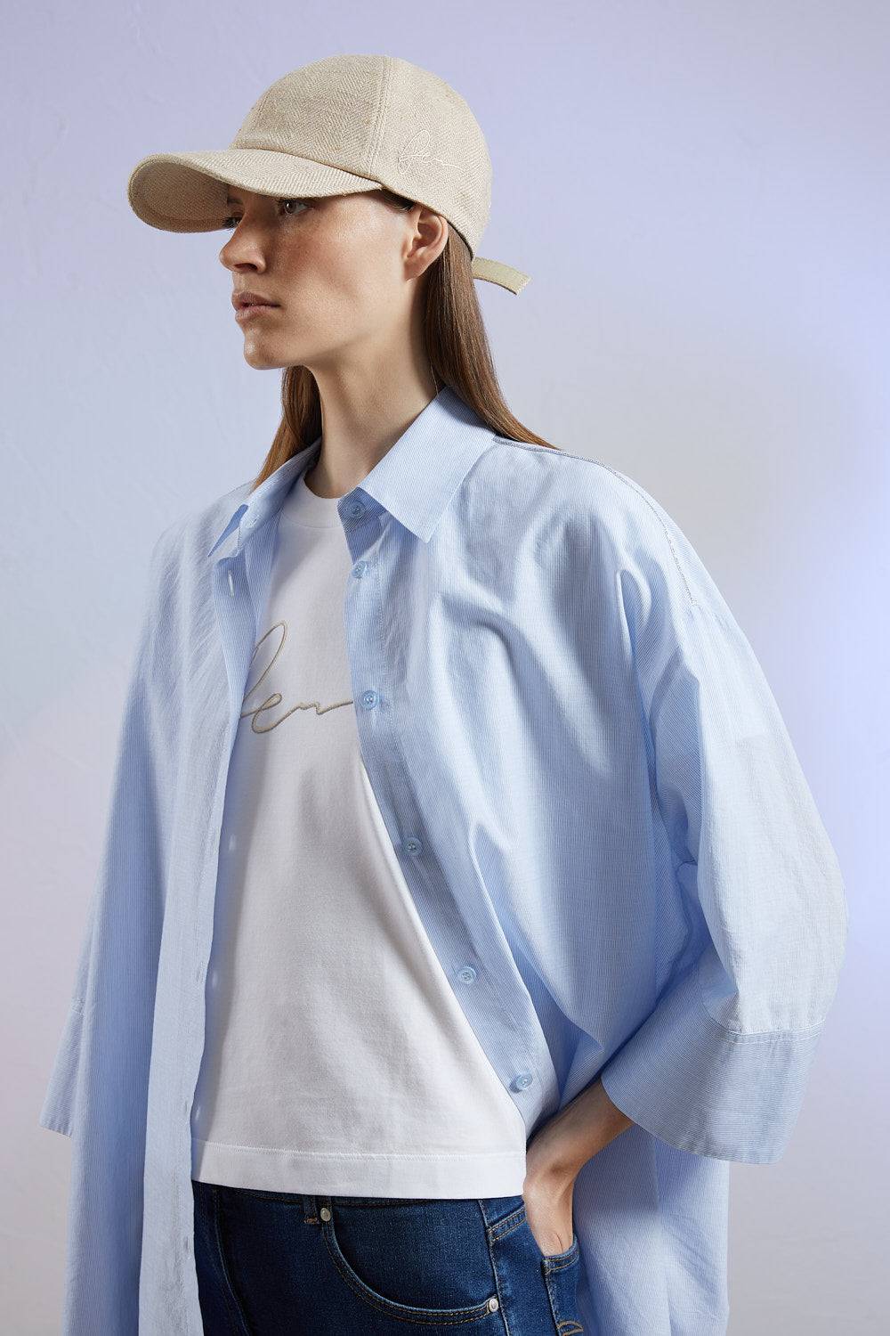 Peserico T-shirt In Jersey Di Cotone In Filato Microdream