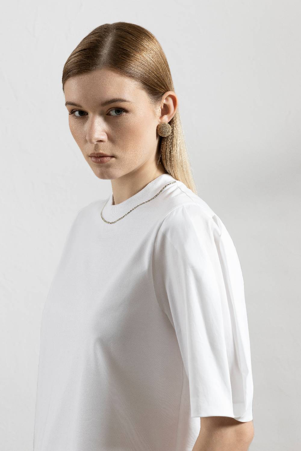 Peserico T-shirt In Jersey E Popeline Di Cotone Con Punto Luce