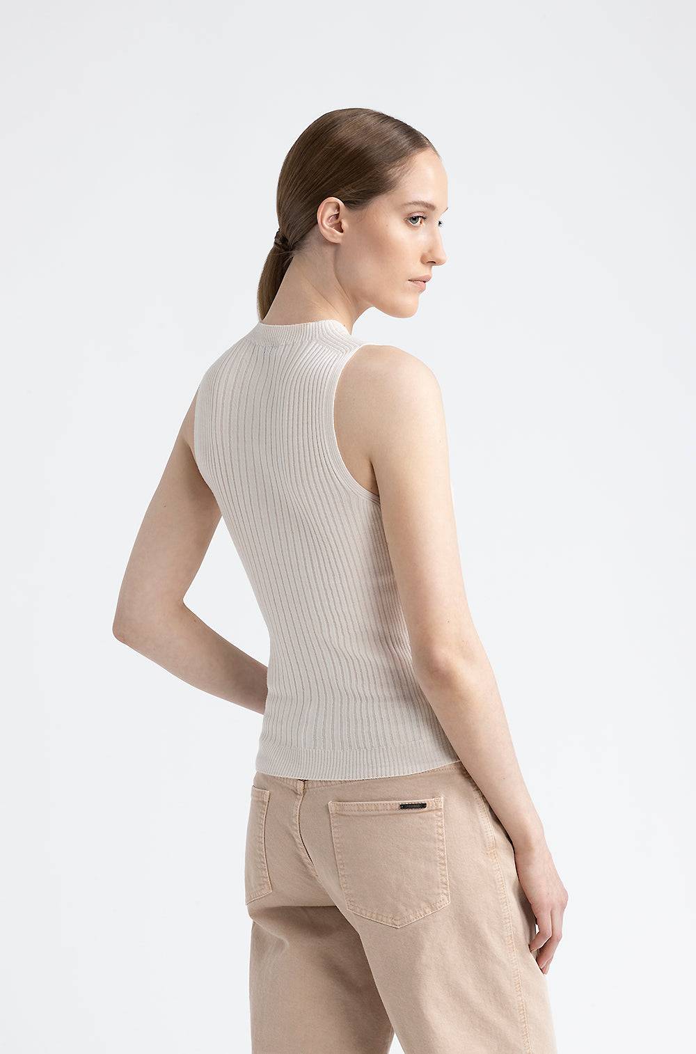 Peserico Top A Costine In Filato Di Pura Lana Vergine