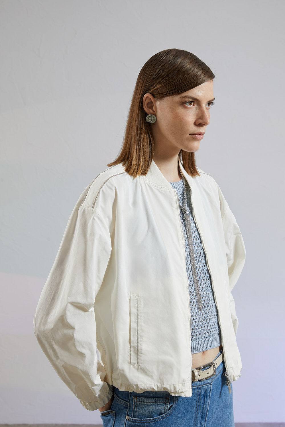 Peserico Top A Rete In Filato Mélange Di Lino E Cotone