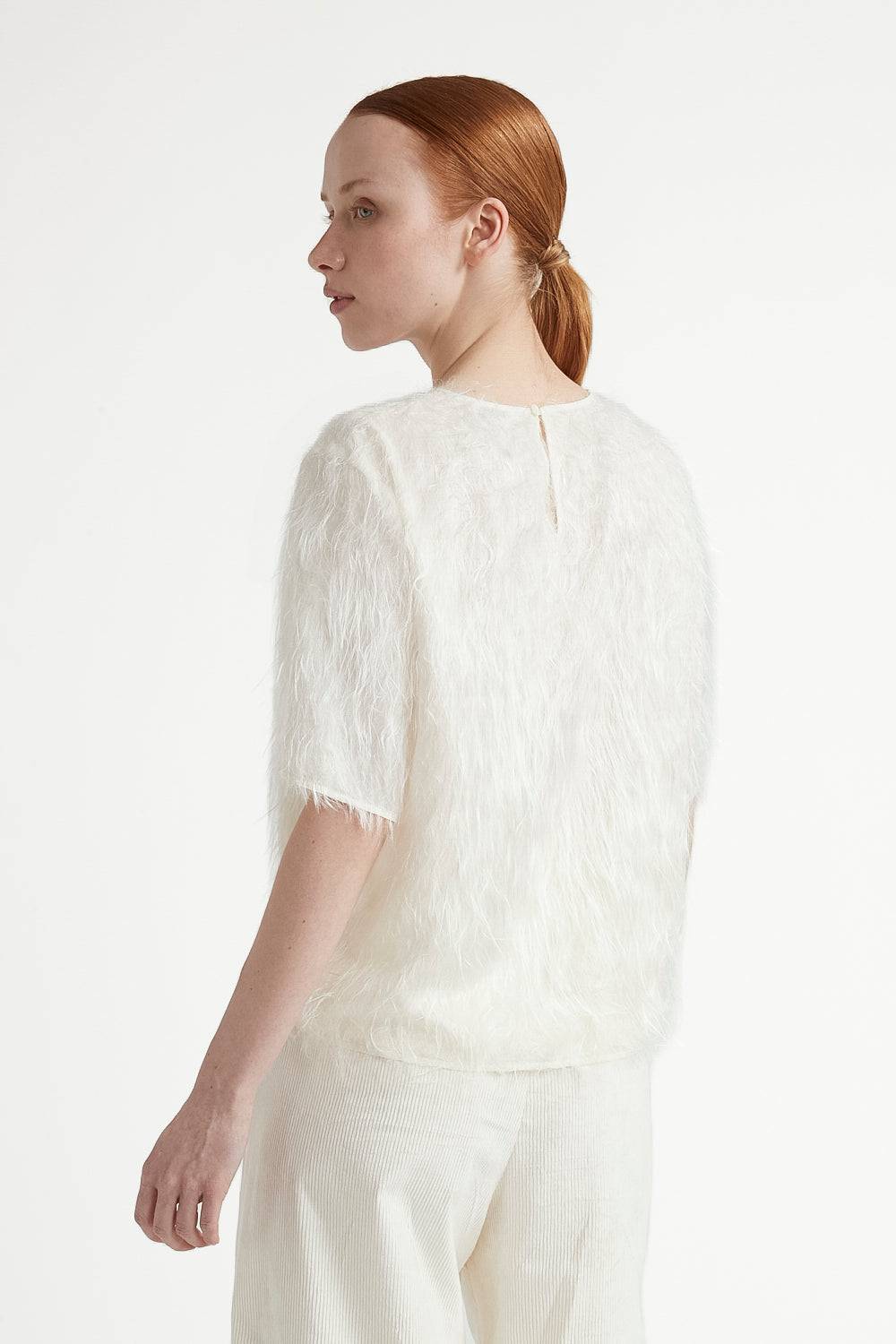 Peserico Top Con Scollo A Giro In Tessuto Leggero Con Fili Aerei Di Viscosa