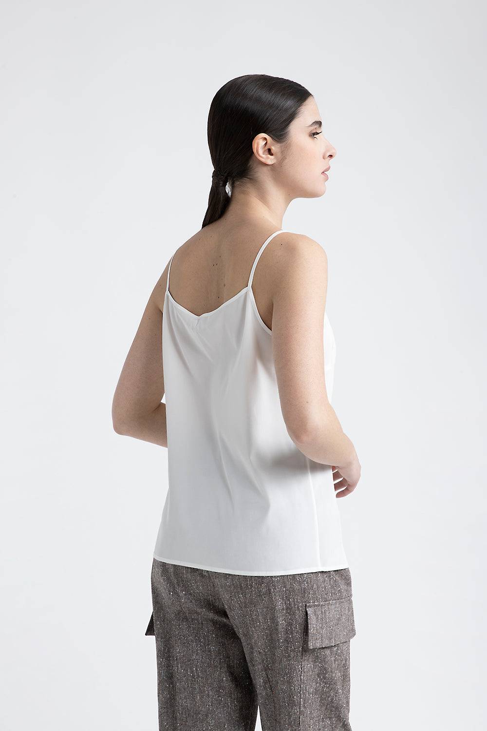 Peserico Top Con Spalline In Crepe De Chine In Seta Stretch