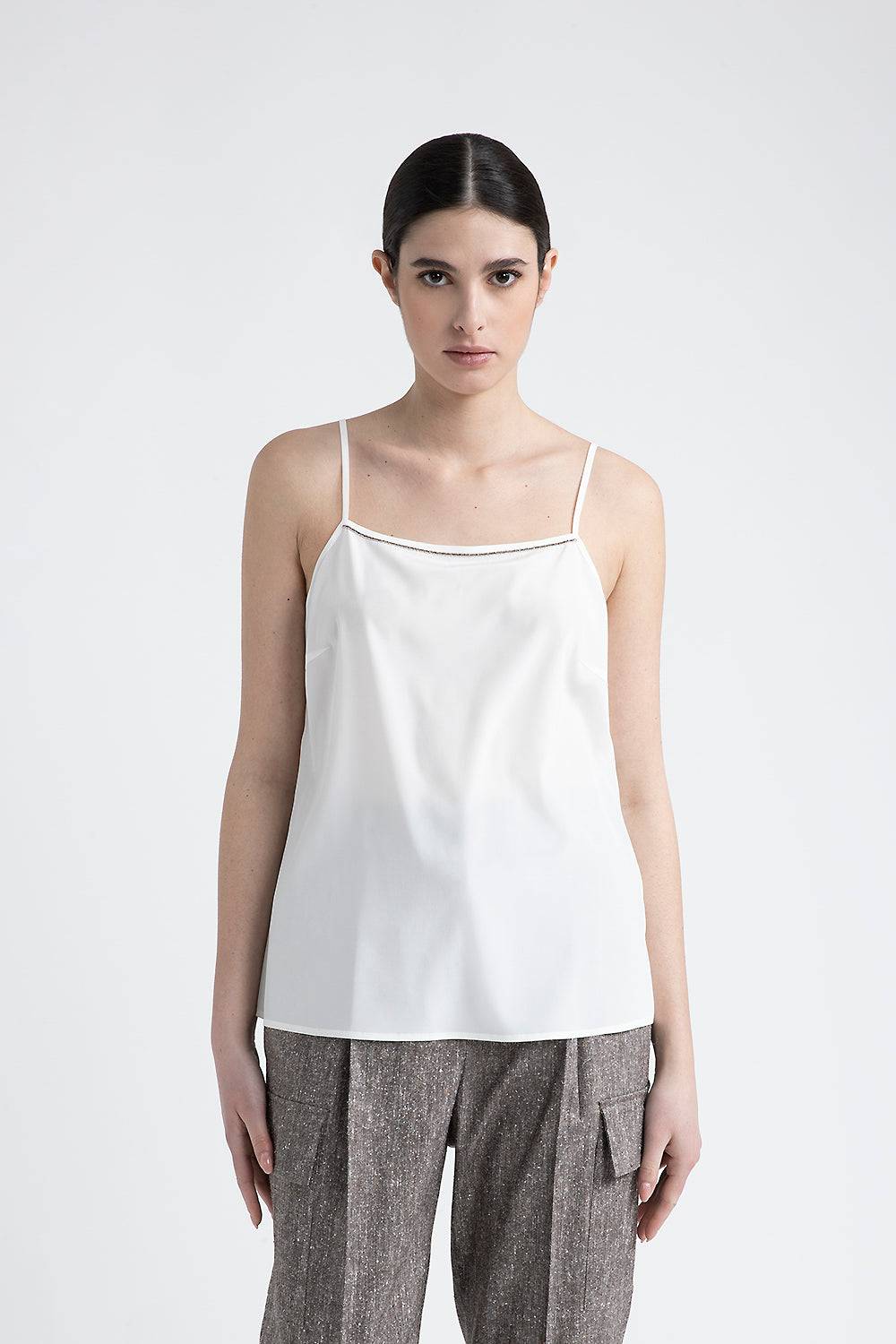 Peserico Top con spalline in crepe de chine in seta stretch