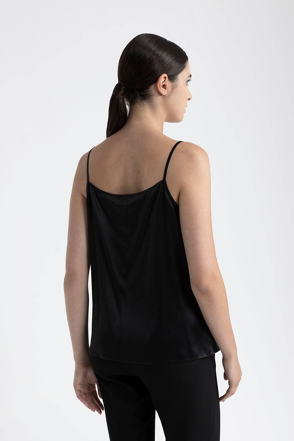 Peserico Top Con Spalline Sottili In Raso Di Seta Lucido