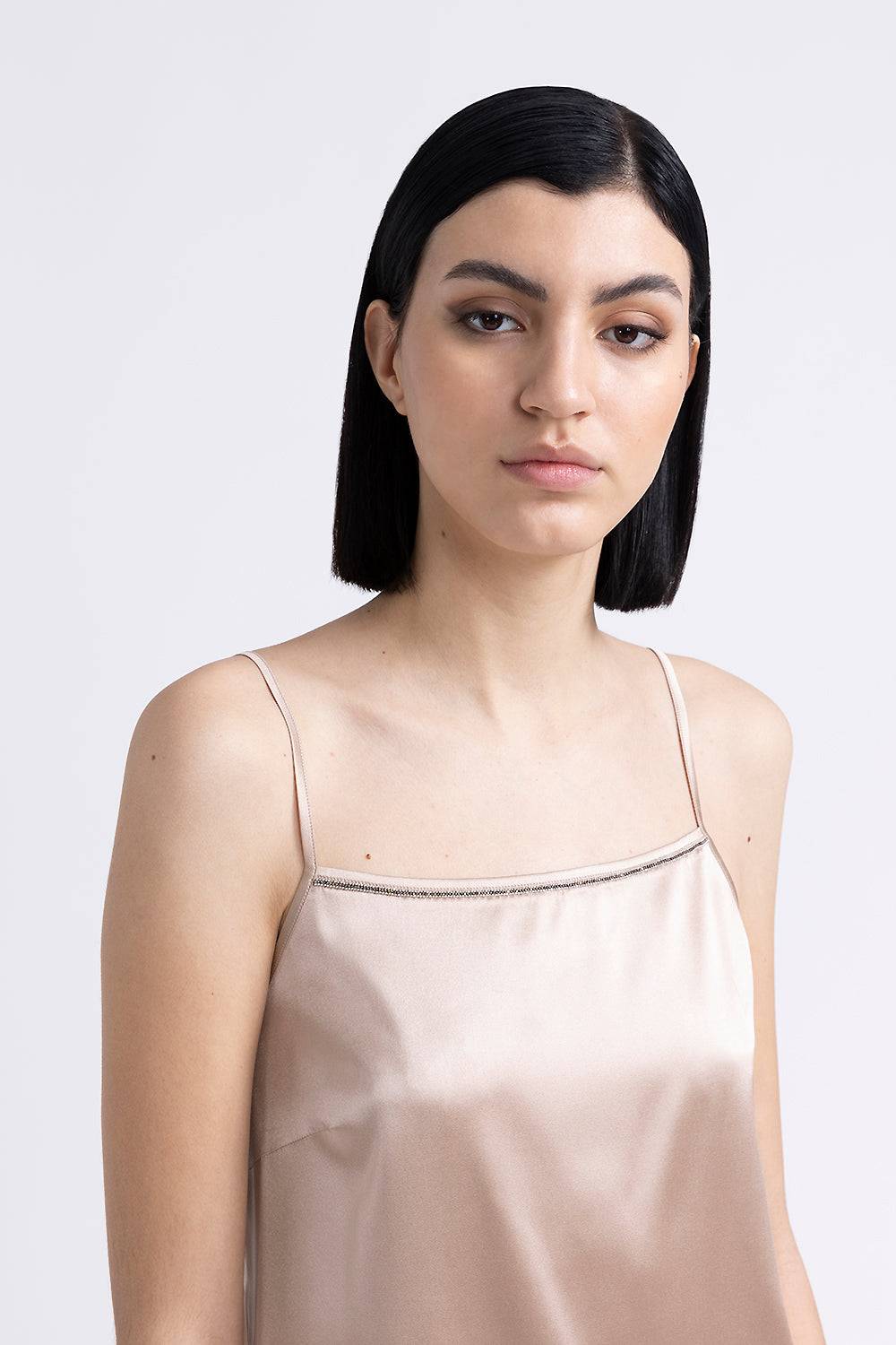 Peserico Top Con Spalline Sottili In Raso Di Seta Lucido