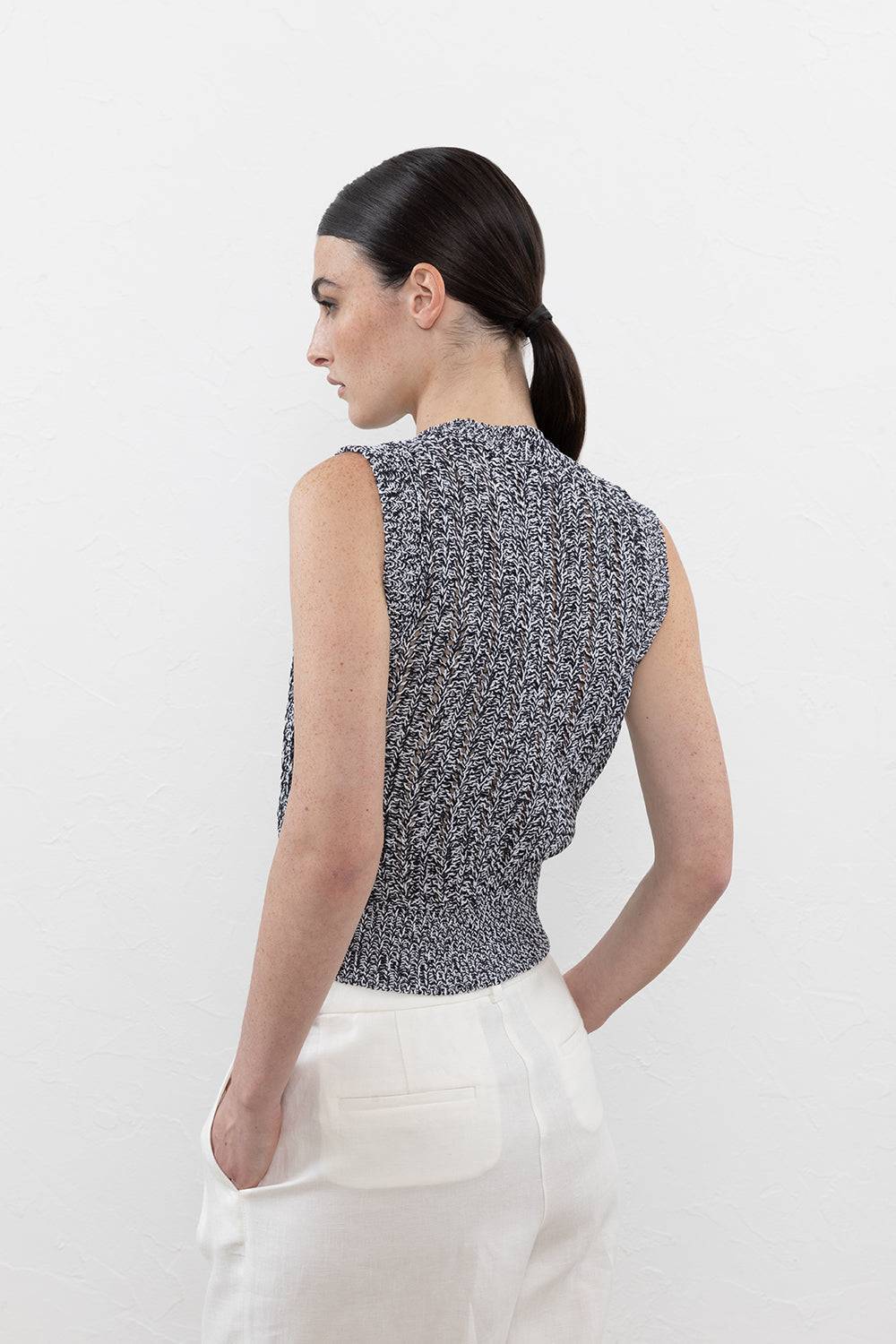 Peserico Top In Cordonetto Di Cotone Mercerizzato Con Motivo Originale