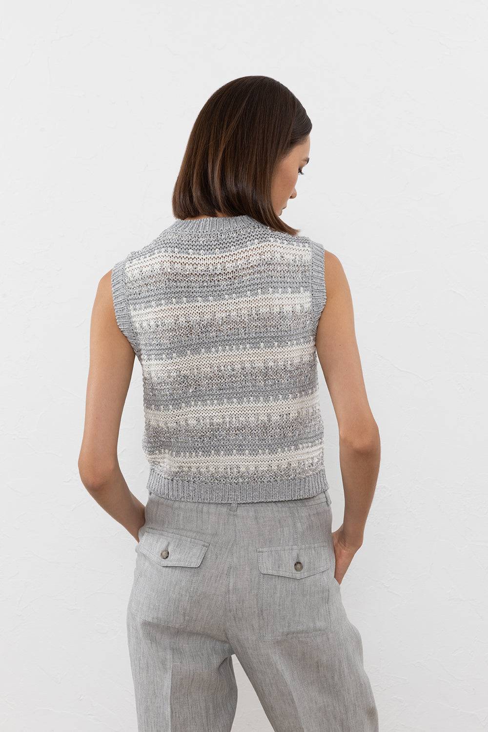 Peserico Top In Filato Di Viscosa, Lino, Lurex E Paillettes