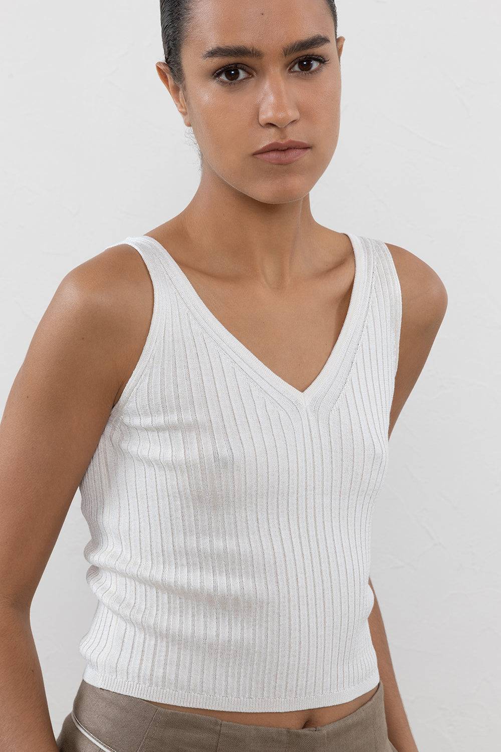 Peserico Top In Filato Mélange Misto Viscosa Lucida