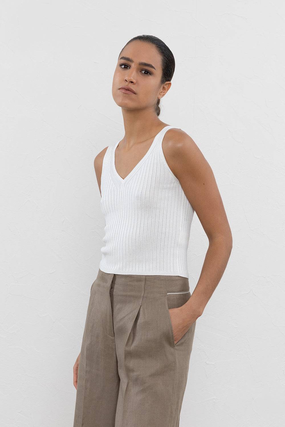 Peserico Top in filato mélange misto viscosa lucida