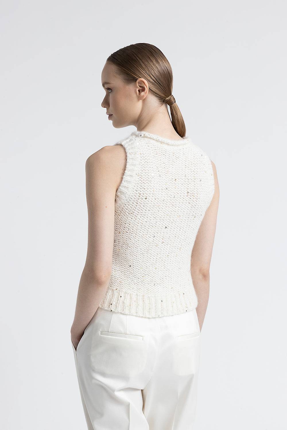 Peserico Top In Muliné Di Lana D'alpaca E Paillettes