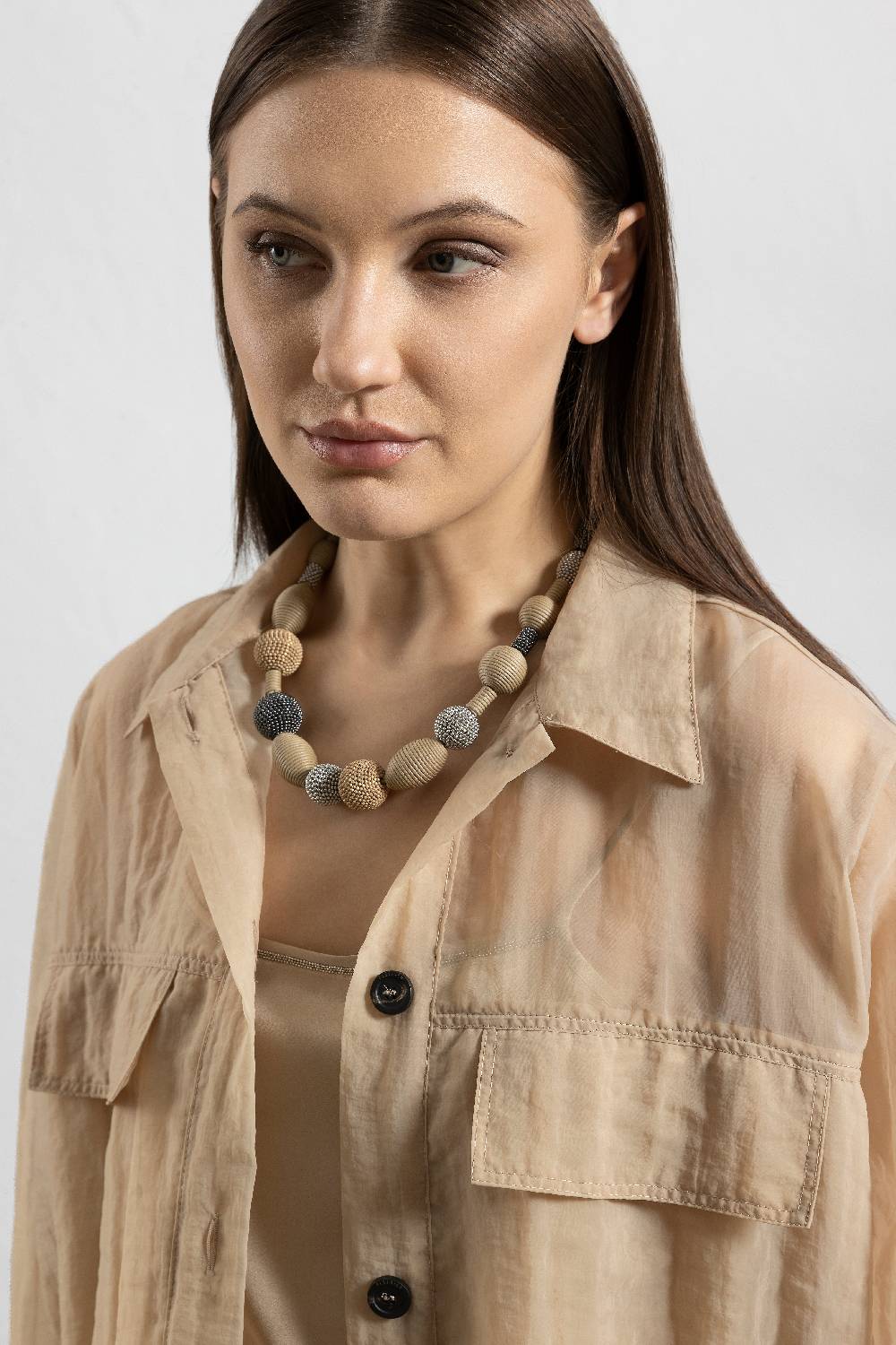 Peserico Top In Raso Di Seta Lucido A Spalline Sottili