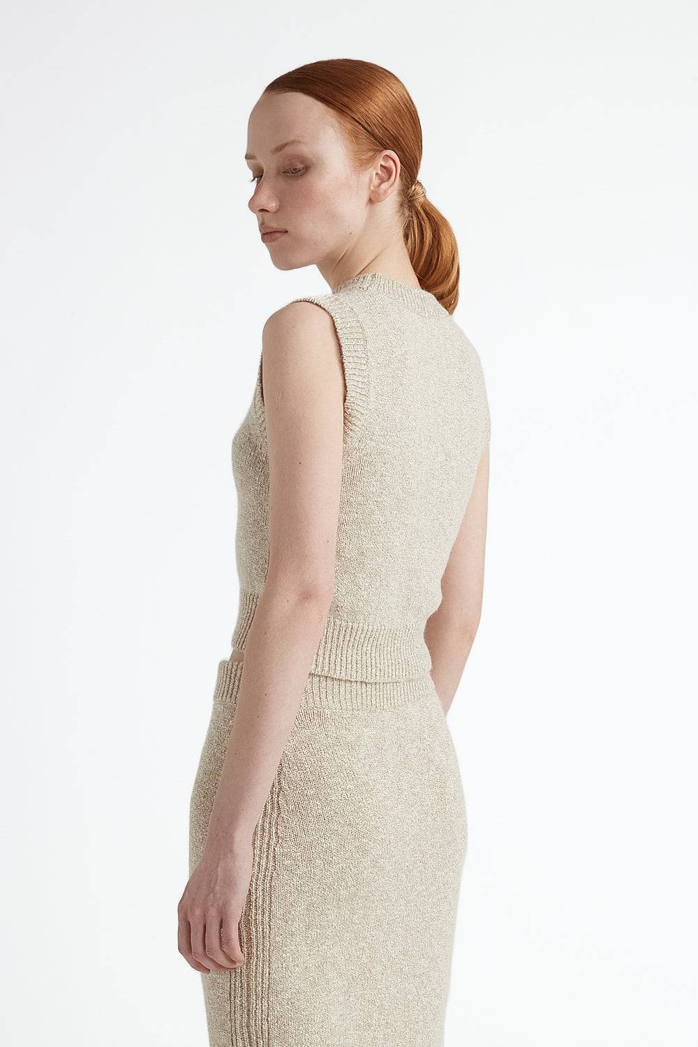 Peserico Top Tricot In Cotone E Lana Dalpaca Con Lurex