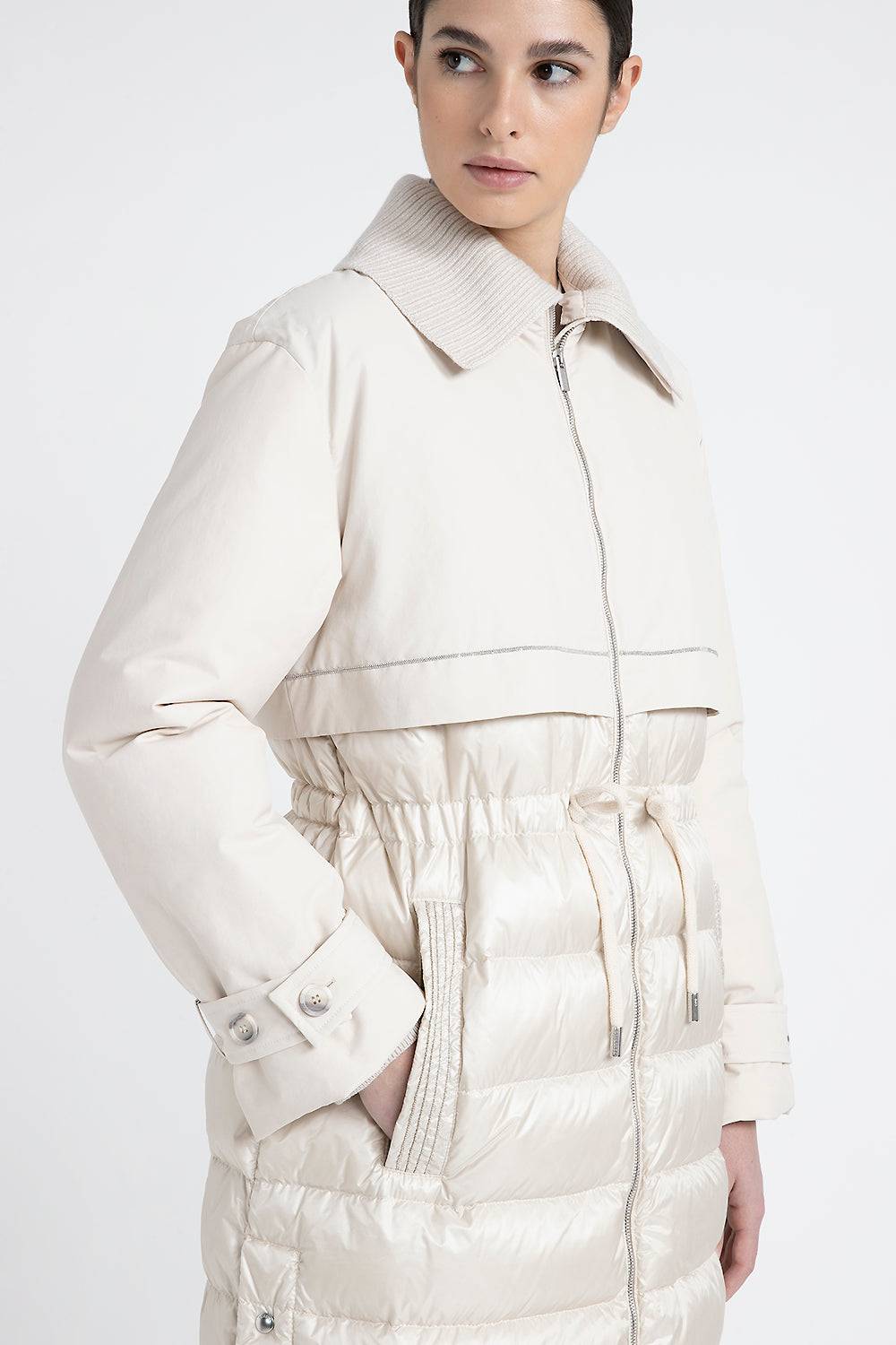 Peserico Trench Lungo Antigoccia Imbottito In Piuma