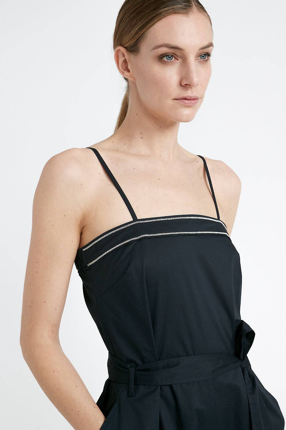 Peserico Tuta Cargo Con Spalline In Cotone Mano Vela