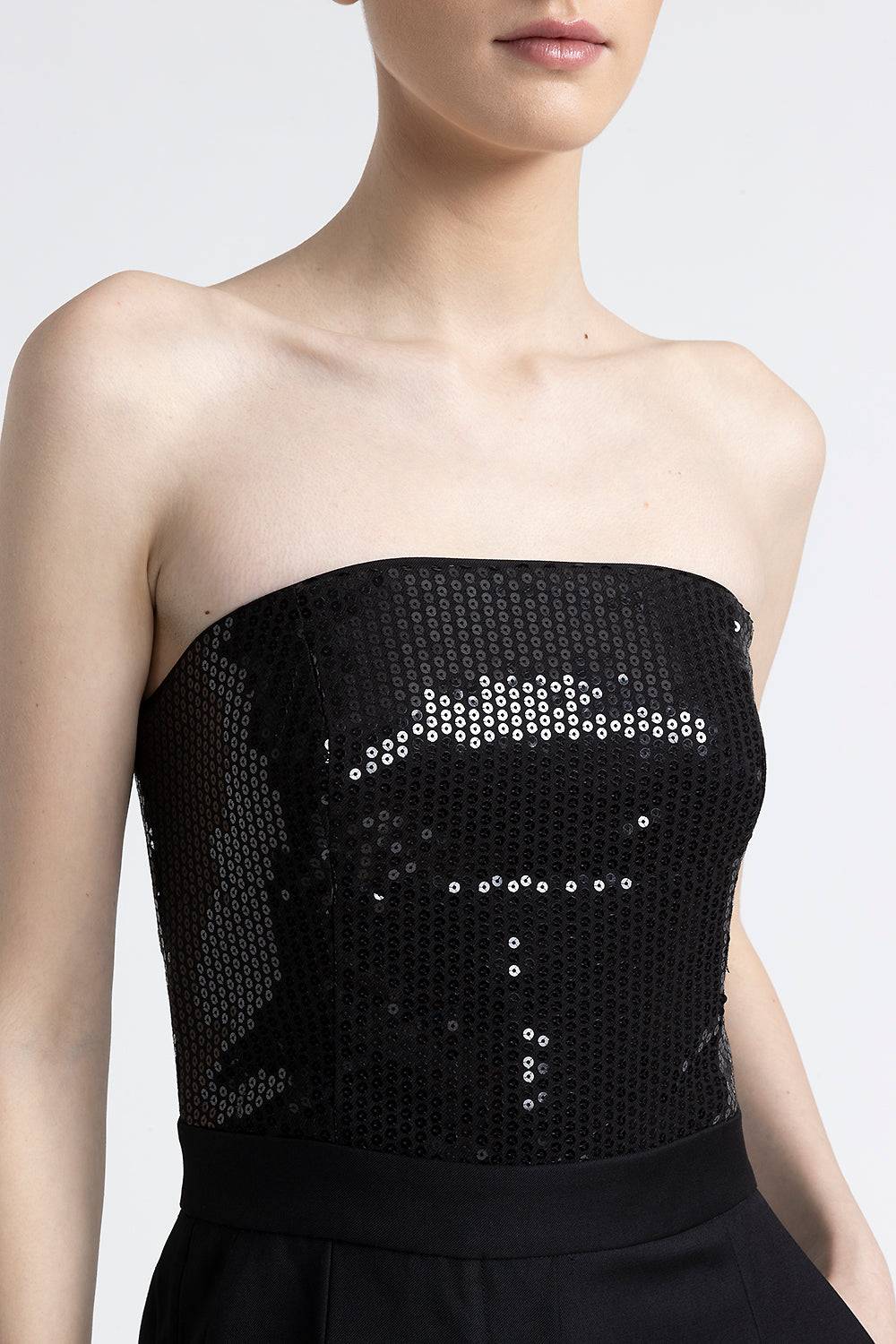 Peserico Tuta Senza Maniche In Twill Con Paillettes