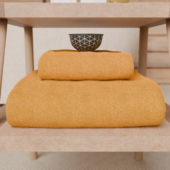 PETTI Asciugamani Bagno In Spugna 1+1 Tinta Unita Arancio