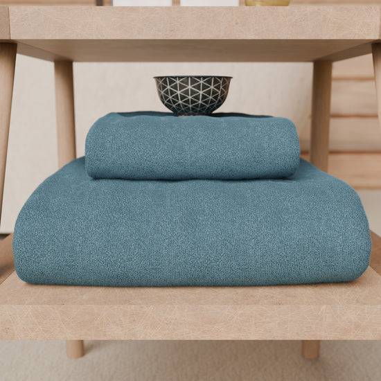 PETTI Asciugamani Bagno In Spugna 1+1 Tinta Unita Avion