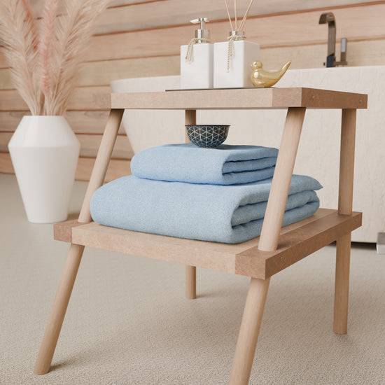 PETTI Asciugamani Bagno In Spugna 1+1 Tinta Unita Azzurro