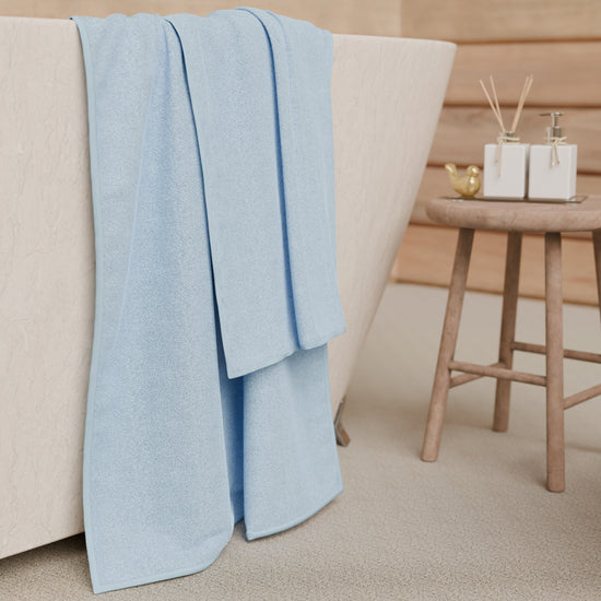 PETTI Asciugamani Bagno In Spugna 1+1 Tinta Unita Azzurro