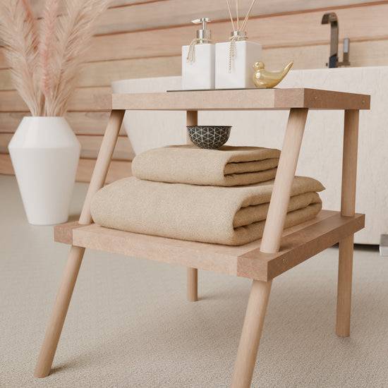 PETTI Asciugamani Bagno In Spugna 1+1 Tinta Unita Beige