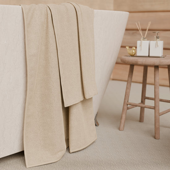 PETTI Asciugamani Bagno In Spugna 1+1 Tinta Unita Beige