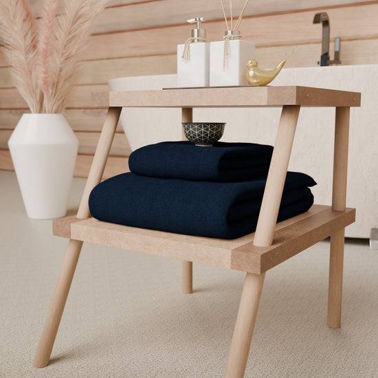 PETTI Asciugamani Bagno In Spugna 1+1 Tinta Unita Blu