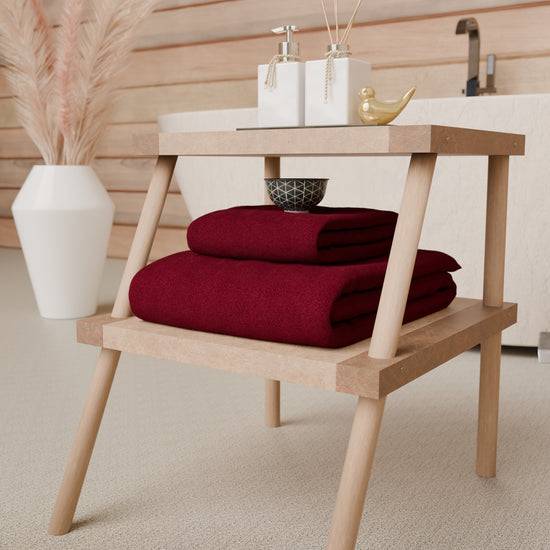 PETTI Asciugamani Bagno In Spugna 1+1 Tinta Unita Bordeaux