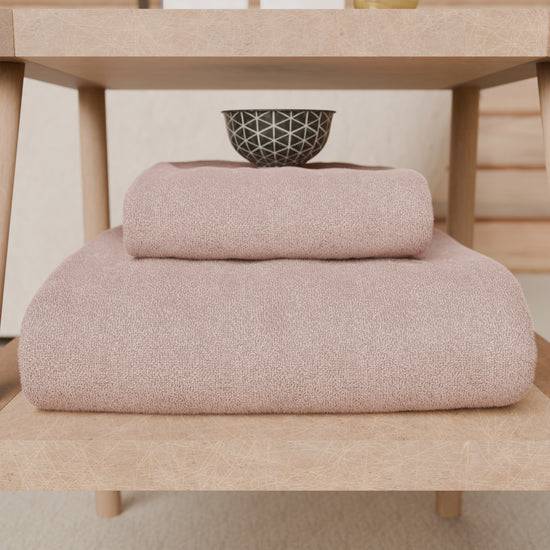 PETTI Asciugamani Bagno In Spugna 1+1 Tinta Unita Cipria