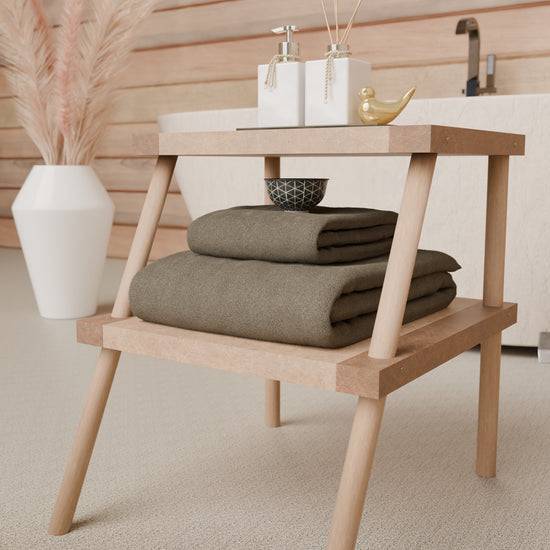 PETTI Asciugamani Bagno In Spugna 1+1 Tinta Unita Fango