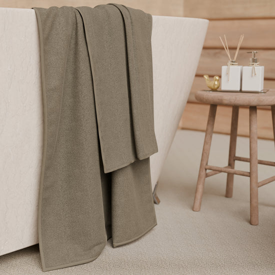 PETTI Asciugamani Bagno In Spugna 1+1 Tinta Unita Fango