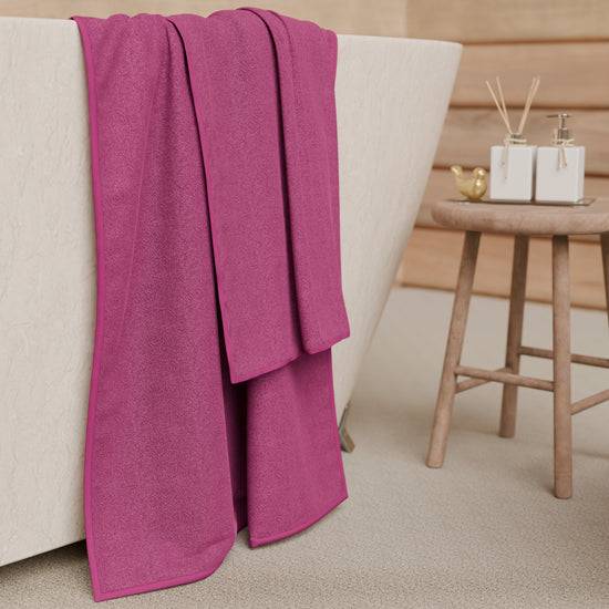 PETTI Asciugamani Bagno In Spugna 1+1 Tinta Unita Fucsia