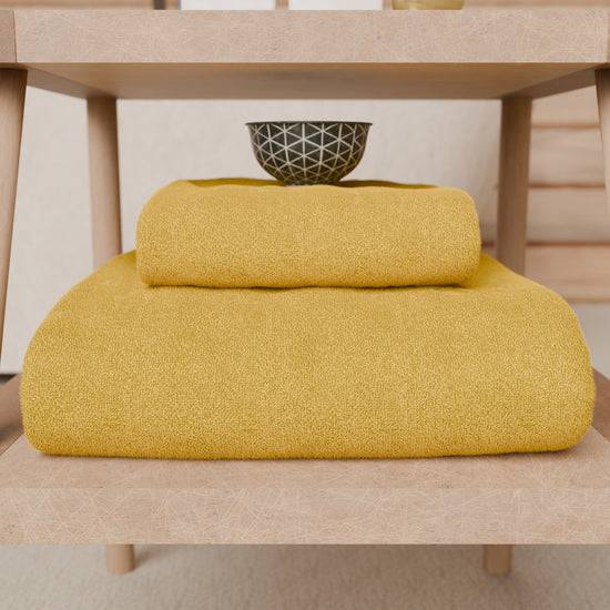 PETTI Asciugamani Bagno In Spugna 1+1 Tinta Unita Giallo