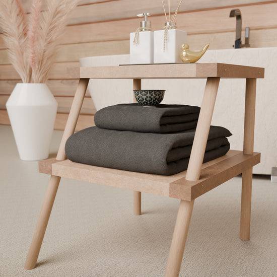 PETTI Asciugamani Bagno In Spugna 1+1 Tinta Unita Grigio Scuro