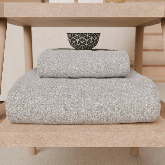 PETTI Asciugamani Bagno In Spugna 1+1 Tinta Unita Grigio