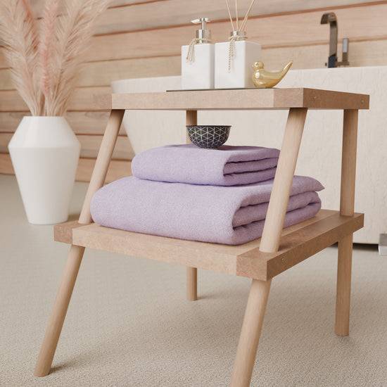 PETTI Asciugamani Bagno In Spugna 1+1 Tinta Unita Lilla