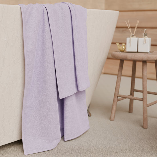 PETTI Asciugamani Bagno In Spugna 1+1 Tinta Unita Lilla