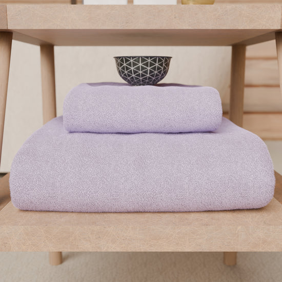 PETTI Asciugamani Bagno In Spugna 1+1 Tinta Unita Lilla