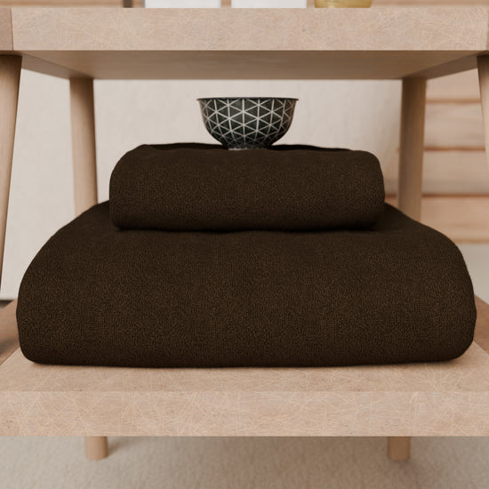 PETTI Asciugamani Bagno In Spugna 1+1 Tinta Unita Marrone