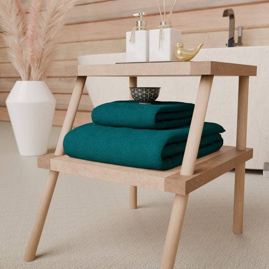 PETTI Asciugamani Bagno In Spugna 1+1 Tinta Unita Ottanio