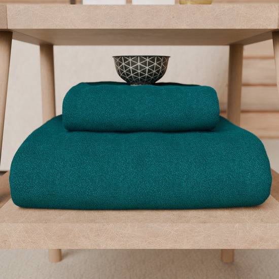 PETTI Asciugamani Bagno In Spugna 1+1 Tinta Unita Ottanio