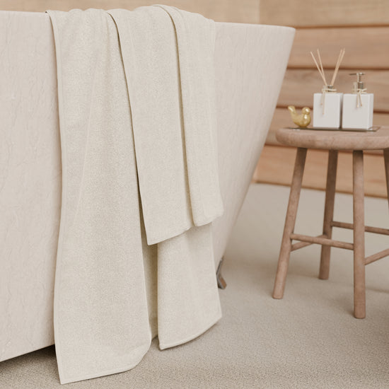 PETTI Asciugamani Bagno In Spugna 1+1 Tinta Unita Panna