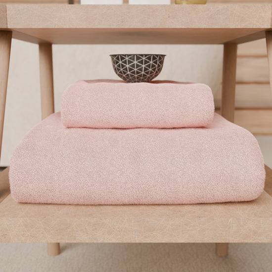 PETTI Asciugamani Bagno In Spugna 1+1 Tinta Unita Rosa