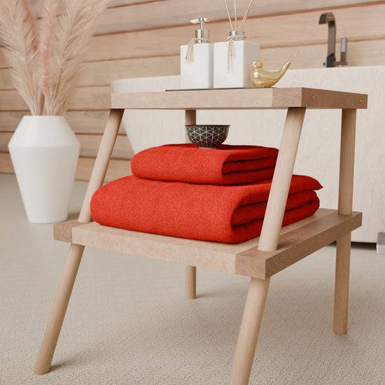 PETTI Asciugamani Bagno In Spugna 1+1 Tinta Unita Rosso