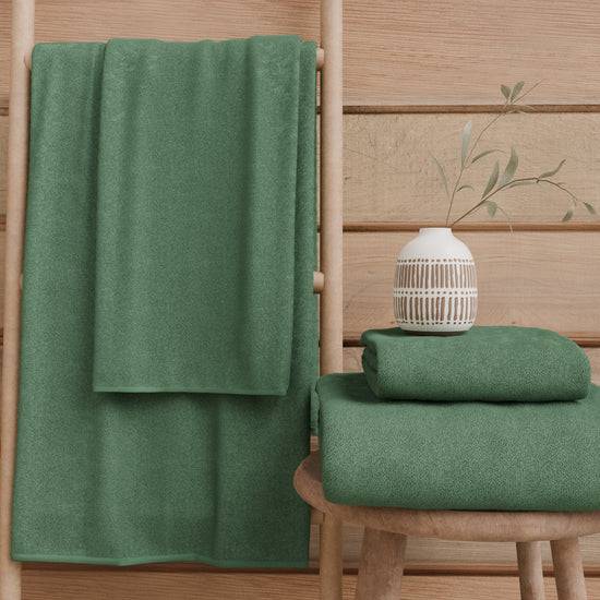 PETTI Asciugamani Bagno in Spugna 1+1 Tinta Unita Salvia